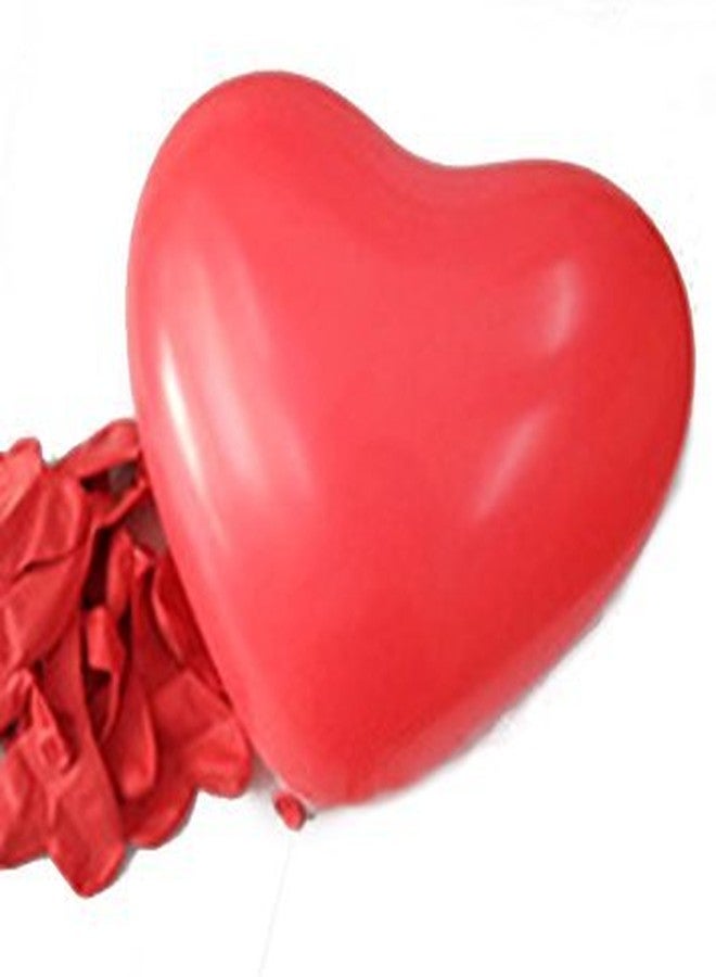 Evisha 50 pcs Red Heart Shape Big Size Perfect Shape & Size Latex Balloons| Gift for Valentine| Valentine Gift | Valentines Day Gift |Valentines Day Decoration Items| Party Decoration Items - Image 2